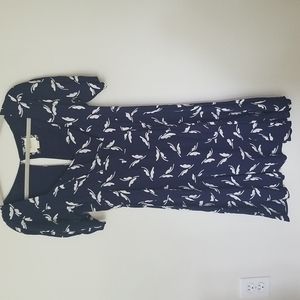 Anthropologie Maeve Blue & White Print Dress Sz 2